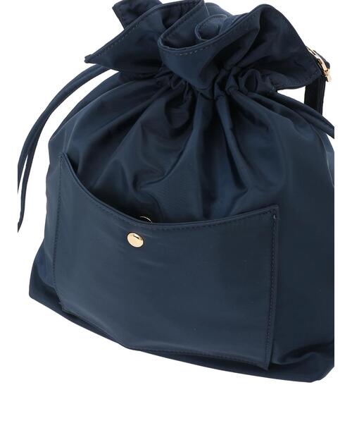 Lugnoncure(ルノンキュール)の「巾着ショルダーバッグ(ハンドバッグ・レディース・ネイビー/オフホワイト・F)」の10枚目の写真