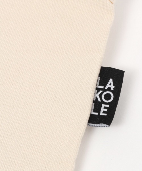 LAKOLE（ラコレ）の「コットンエコバッグ(M) / 907846（トートバッグ・レディース・アイボリー/チャコール・FREE）」の6枚目の写真