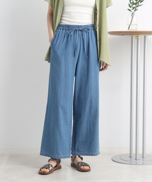Cutie Blonde(キューティーブロンド)の「◆【らくちんで今っぽく◎】イージーワイドデニム(その他パンツ・レディース・ブルー/ダークネイビー・02/03)」の2枚目の写真