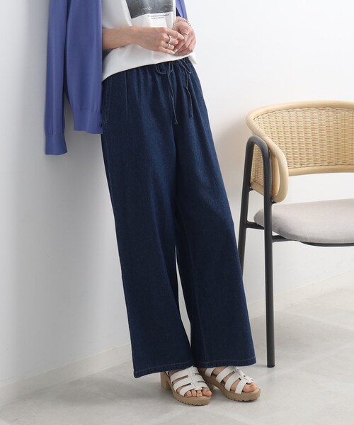 Cutie Blonde(キューティーブロンド)の「◆【らくちんで今っぽく◎】イージーワイドデニム(その他パンツ・レディース・ブルー/ダークネイビー・02/03)」の1枚目の写真