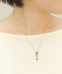 anq. | 「anq.」SV925・グリーンオニキス/ラブラドライト/ガーネット　ネックレス(ネックレス)