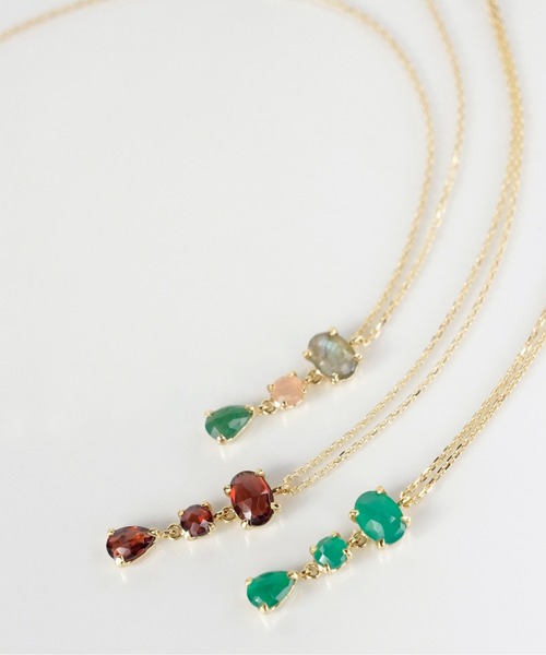 anq.（アンク）の「「anq.」SV925・グリーンオニキス/ラブラドライト/ガーネット　ネックレス（ネックレス・レディース・グリーン/レッド/グレー・ONE SIZE/ONESIZE）」の8枚目の写真