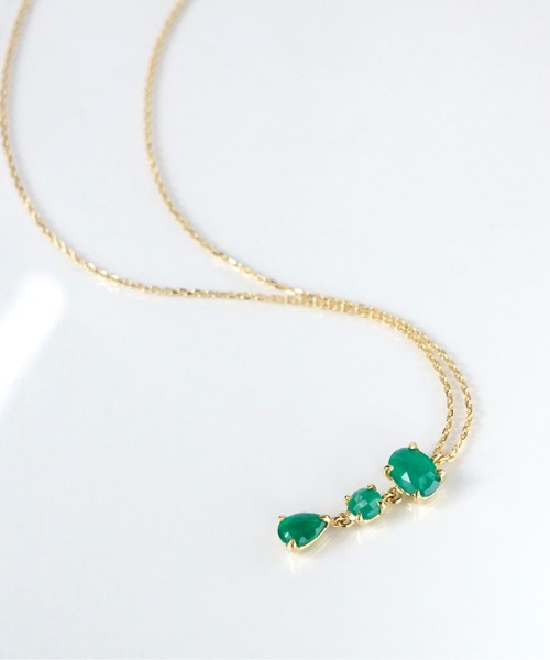 anq.（アンク）の「「anq.」SV925・グリーンオニキス/ラブラドライト/ガーネット　ネックレス（ネックレス・レディース・グリーン/レッド/グレー・ONE SIZE/ONESIZE）」の7枚目の写真