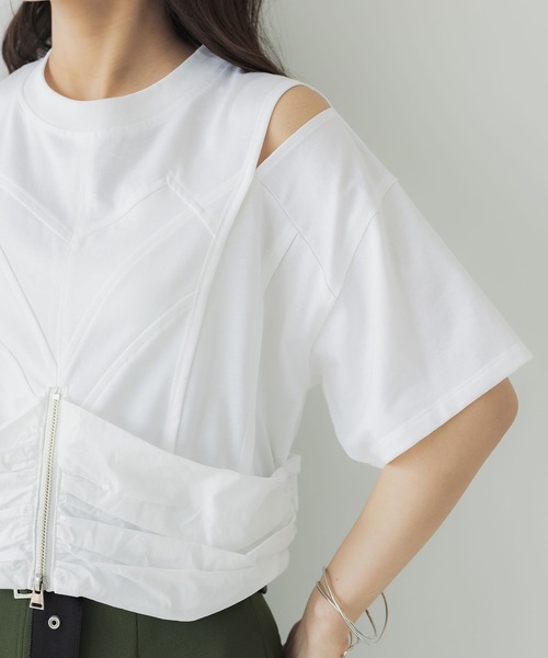 UNITED TOKYO（ユナイテッドトウキョウ）の「コルセットタフタTシャツ（Tシャツ/カットソー・レディース・ブラック/オフホワイト・FREE）」の19枚目の写真