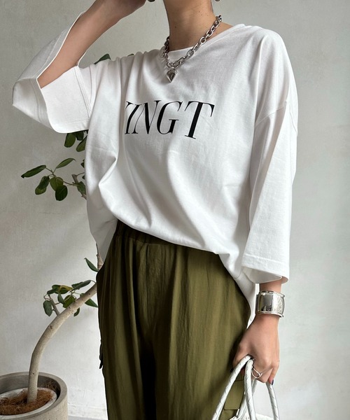DouDou(ドゥドゥ)の「【WEB限定】 VINGT袖スリットTEE(Tシャツ/カットソー・レディース・チャコールグレー/オフホワイト/ベージュ・FREE)」の20枚目の写真