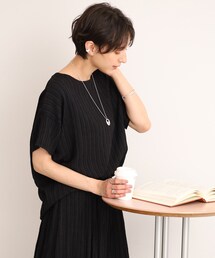 SHOO・LA・RUE | 【セットアップ可】ブラウス見え　しぼしぼトップス(Tシャツ/カットソー)