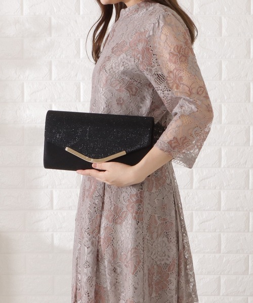 Lace Ladies(レースレディース)の「スクエア型ラメフラップクラッチバッグ(クラッチバッグ・レディース・ピンク/ベージュ/グレー/ブラック・FREE)」の8枚目の写真
