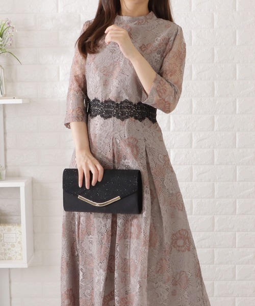 Lace Ladies(レースレディース)の「スクエア型ラメフラップクラッチバッグ(クラッチバッグ・レディース・ピンク/ベージュ/グレー/ブラック・FREE)」の9枚目の写真