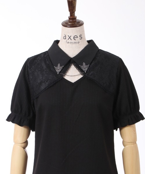 axes femme(アクシーズファム)の「チェーン付リブトップス(Tシャツ/カットソー・レディース・ホワイト/ネイビー/ブラック・FREE)」の20枚目の写真