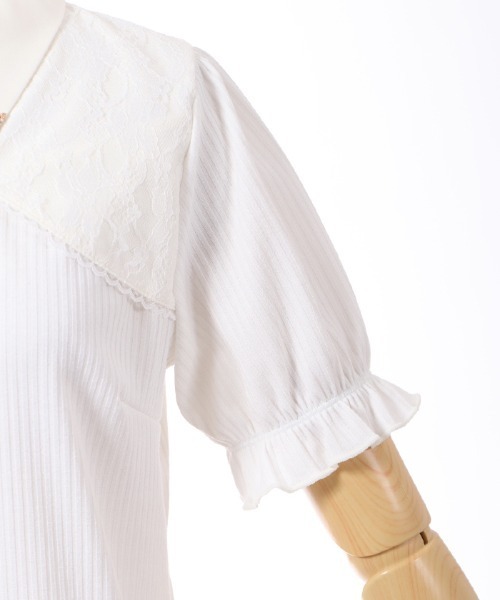 axes femme(アクシーズファム)の「チェーン付リブトップス(Tシャツ/カットソー・レディース・ホワイト/ネイビー/ブラック・FREE)」の5枚目の写真