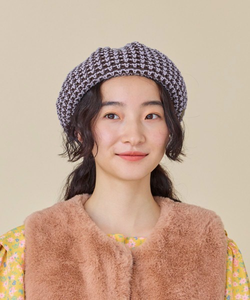 kaorinomori（カオリノモリ）の「kaorinomori メイベレー / カオリノモリ（ハンチング/ベレー帽・レディース・ブラック/ライラック/オレンジ・M/57.5cm）」の11枚目の写真