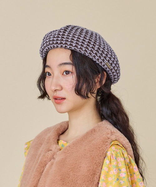 kaorinomori（カオリノモリ）の「kaorinomori メイベレー / カオリノモリ（ハンチング/ベレー帽・レディース・ブラック/ライラック/オレンジ・M/57.5cm）」の12枚目の写真