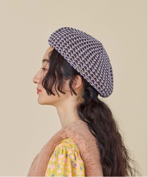 kaorinomori（カオリノモリ）の「kaorinomori メイベレー / カオリノモリ（ハンチング/ベレー帽・レディース・ブラック/ライラック/オレンジ・M/57.5cm）」の13枚目の写真