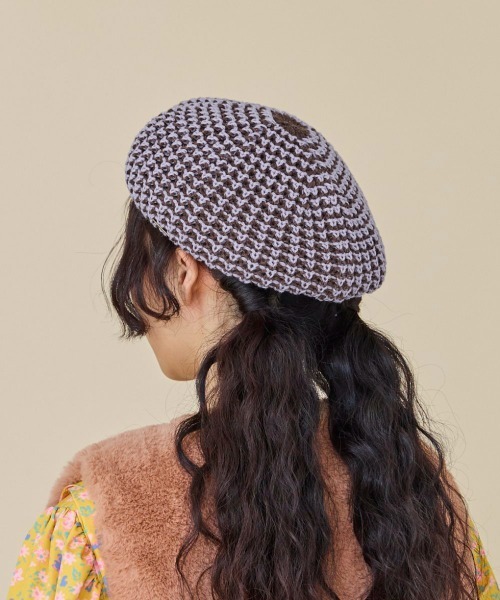 kaorinomori（カオリノモリ）の「kaorinomori メイベレー / カオリノモリ（ハンチング/ベレー帽・レディース・ブラック/ライラック/オレンジ・M/57.5cm）」の14枚目の写真