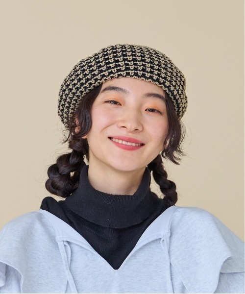 kaorinomori（カオリノモリ）の「kaorinomori メイベレー / カオリノモリ（ハンチング/ベレー帽・レディース・ブラック/ライラック/オレンジ・M/57.5cm）」の4枚目の写真