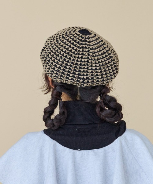 kaorinomori（カオリノモリ）の「kaorinomori メイベレー / カオリノモリ（ハンチング/ベレー帽・レディース・ブラック/ライラック/オレンジ・M/57.5cm）」の7枚目の写真