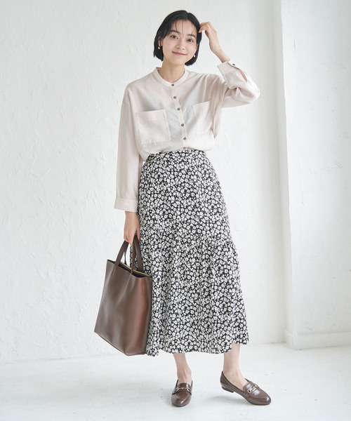 ROPE' PICNIC（ロペピクニック）の「バンドカラーポケットシアーシャツ（シャツ/ブラウス・レディース・チャコールグレー/ブルー/ベージュ/ホワイト・38）」の10枚目の写真