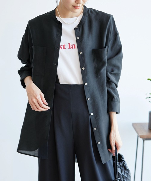 ROPE' PICNIC（ロペピクニック）の「バンドカラーポケットシアーシャツ