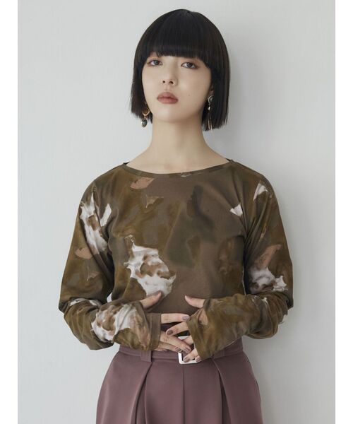 MURUA（ムルーア）の「サムホールトップス【WEB限定ロンTEE】（Tシャツ/カットソー・レディース・ホワイト/ブラック/ダークブラウン/ピンク/イエロー/ブルー/その他1・FREE）」の9枚目の写真