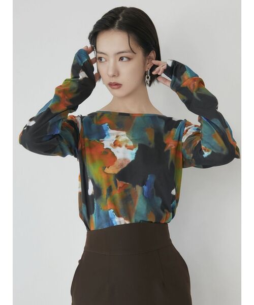 MURUA（ムルーア）の「サムホールトップス【WEB限定ロンTEE】（Tシャツ/カットソー・レディース・ホワイト/ブラック/ダークブラウン/ピンク/イエロー/ブルー/その他1・FREE）」の12枚目の写真