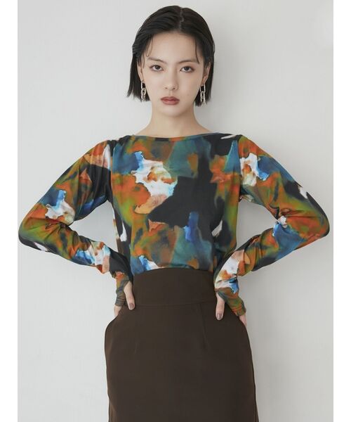 MURUA（ムルーア）の「サムホールトップス【WEB限定ロンTEE】（Tシャツ/カットソー・レディース・ホワイト/ブラック/ダークブラウン/ピンク/イエロー/ブルー/その他1・FREE）」の13枚目の写真