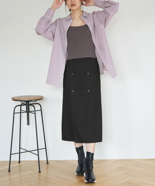 セール】チェック＆無地リバーシブルスカート（スカート）｜ROPE