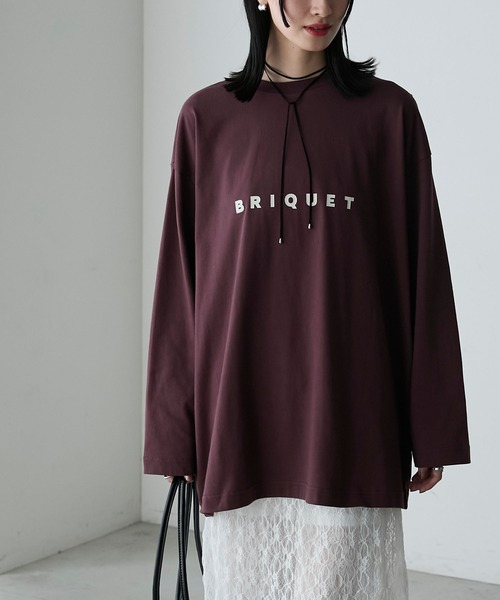 forksy.(フォルクシー)の「【forksy.】オーバーサイズシンプルロゴロンT(Tシャツ/カットソー・レディース・ブラック/オフホワイト/ボルドー/杢グレー/オートミール/ライトピンク/サックスブルー/レッド系/ブラウン・FREE)」の20枚目の写真