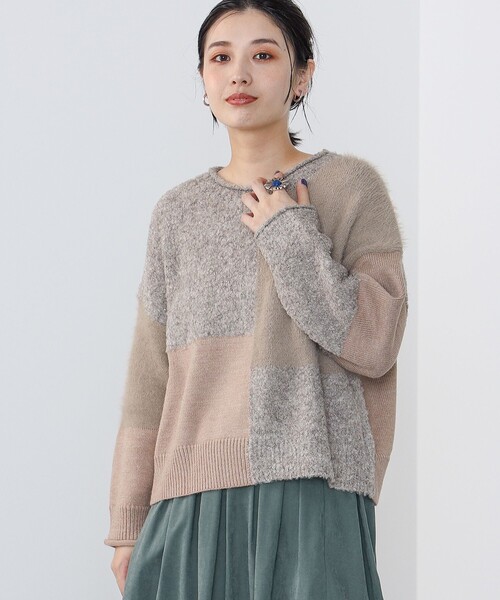 超美品　24AW BEAMS＋　PALACE 別注　パッチワーク　ニット BEAMS HEART（ビームスハート）の「BEAMS HEART / 異素材パッチワーク