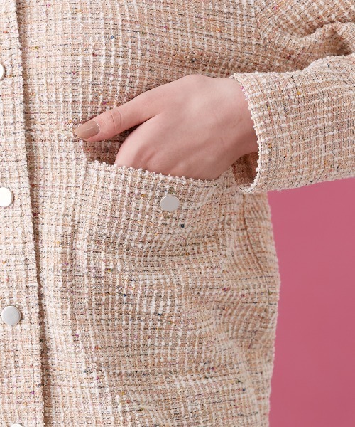 Le temps riche（ルタンリッシュ）の「カットツイードノーカラージャケット＜Le temps riche＞（ノーカラージャケット・レディース・ブラック/ベージュ・M/L）」の16枚目の写真