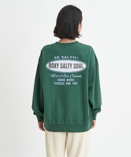 ROXY(ロキシー)の「SALTY SOUL/ロキシー裏毛ヴィンテージライクグラフィックデザインクルーネックトップス(スウェット・レディース・ネイビー/グリーン/グレー・LARGE/MEDIUM/SMALL)」の12枚目の写真