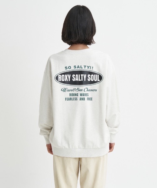 ROXY(ロキシー)の「SALTY SOUL/ロキシー裏毛ヴィンテージライクグラフィックデザインクルーネックトップス(スウェット・レディース・ネイビー/グリーン/グレー・LARGE/MEDIUM/SMALL)」の13枚目の写真
