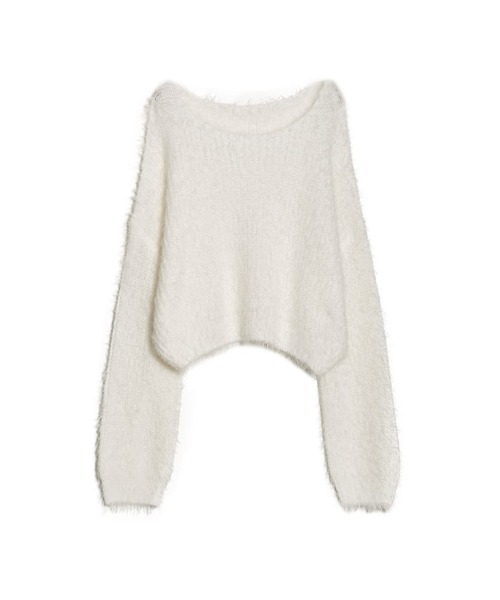 Re:EDIT（リエディ）の「[新色追加]プードルシャギーニットトップス（ニット/セーター・レディース・ベージュ/グレー/ブラック/ホワイト/ブラウン/ピンク/ライトグレー・MEDIUM/LARGE）」の2枚目の写真