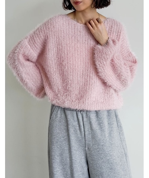 新色追加]プードルシャギーニットトップス（ニット/セーター