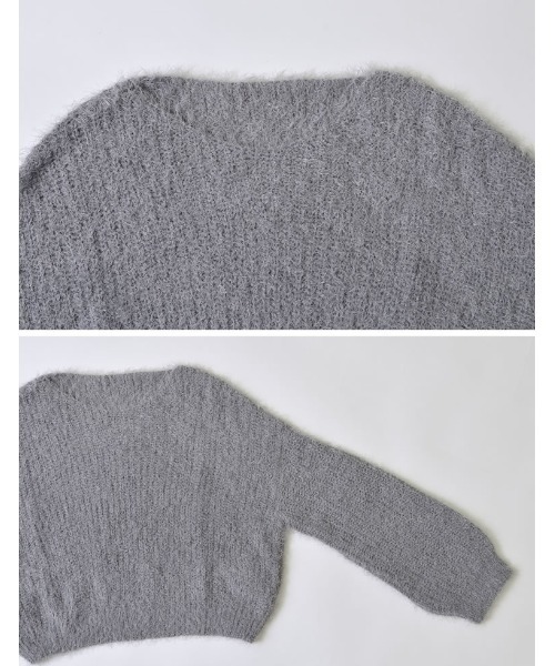 Re:EDIT（リエディ）の「[新色追加]プードルシャギーニットトップス（ニット/セーター・レディース・ベージュ/グレー/ブラック/ホワイト/ブラウン/ピンク/ライトグレー・MEDIUM/LARGE）」の16枚目の写真