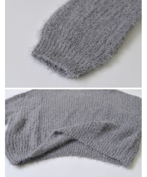 Re:EDIT（リエディ）の「[新色追加]プードルシャギーニットトップス（ニット/セーター・レディース・ベージュ/グレー/ブラック/ホワイト/ブラウン/ピンク/ライトグレー・MEDIUM/LARGE）」の17枚目の写真