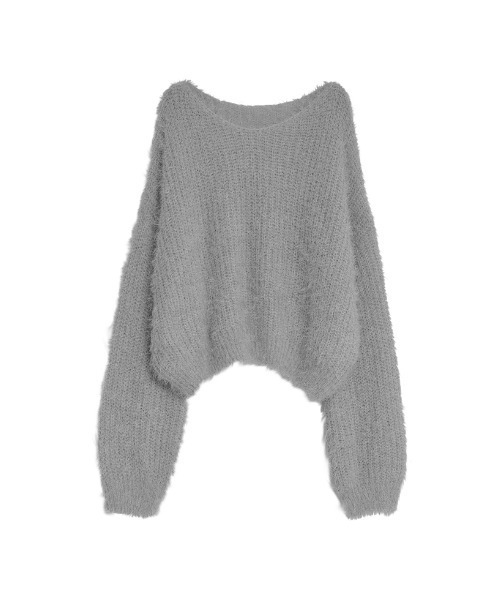 Re:EDIT（リエディ）の「[新色追加]プードルシャギーニットトップス（ニット/セーター・レディース・ベージュ/グレー/ブラック/ホワイト/ブラウン/ピンク/ライトグレー・MEDIUM/LARGE）」の19枚目の写真