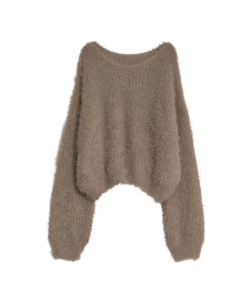 Re:EDIT（リエディ）の「[新色追加]プードルシャギーニットトップス（ニット/セーター・レディース・ベージュ/グレー/ブラック/ホワイト/ブラウン/ピンク/ライトグレー・MEDIUM/LARGE）」の20枚目の写真