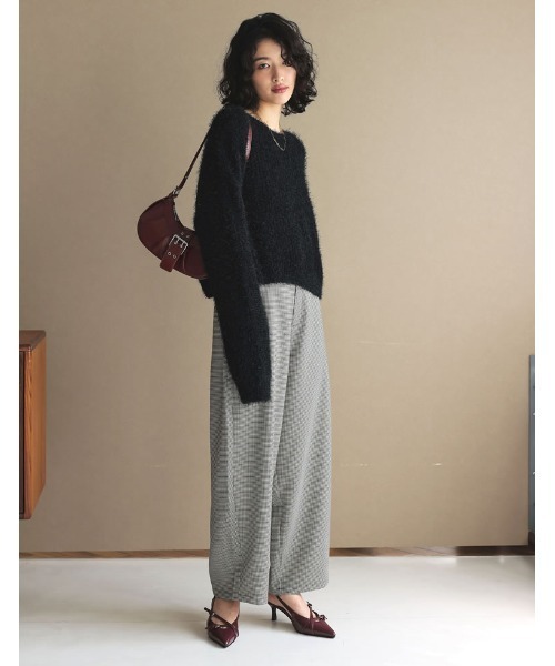 Re:EDIT（リエディ）の「[新色追加]プードルシャギーニットトップス（ニット/セーター・レディース・ベージュ/グレー/ブラック/ホワイト/ブラウン/ピンク/ライトグレー・MEDIUM/LARGE）」の21枚目の写真