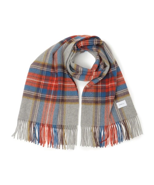 SHIPS any（シップス エニィ）の「SHIPS any: ウール チェック ストール（ストール/ショール・レディース・グリーン/ネイビー/グレー・ONE SIZE）」の4枚目の写真