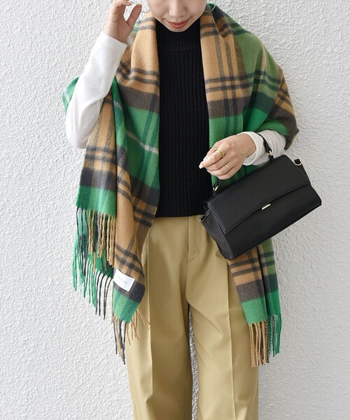 SHIPS any（シップス エニィ）の「SHIPS any: ウール チェック ストール（ストール/ショール・レディース・グリーン/ネイビー/グレー・ONE SIZE）」の13枚目の写真