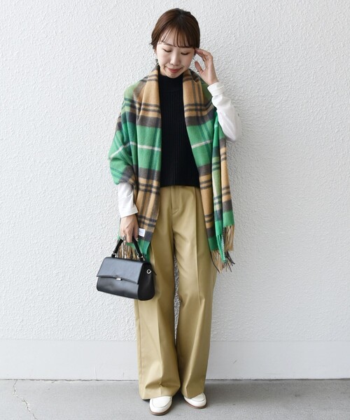 SHIPS any（シップス エニィ）の「SHIPS any: ウール チェック ストール（ストール/ショール・レディース・グリーン/ネイビー/グレー・ONE SIZE）」の14枚目の写真
