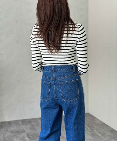 Per sist ence（パーシエンス）の「アームウォーマー風ハイネックリブプルオーバー（ニット/セーター・レディース・ブラック系2/パープル/アイボリー/グレー/ホワイト系2/ホワイト系1/ブラック/ブラック系1・FREE）」の18枚目の写真