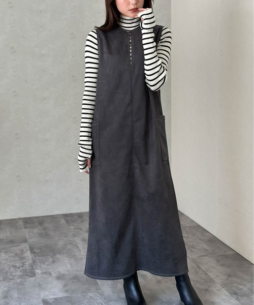 Per sist ence（パーシエンス）の「アームウォーマー風ハイネックリブプルオーバー（ニット/セーター・レディース・ブラック系2/パープル/アイボリー/グレー/ホワイト系2/ホワイト系1/ブラック/ブラック系1・FREE）」の22枚目の写真