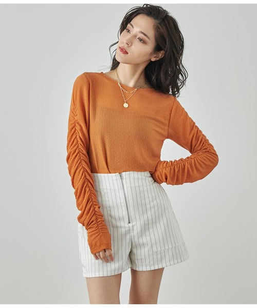 ANAP（アナップ）の「ジップデザインストライプショートパンツ【セットアップ対応】（その他パンツ・レディース・ブラウン/オフホワイト/スミクロ・FREE）」の14枚目の写真