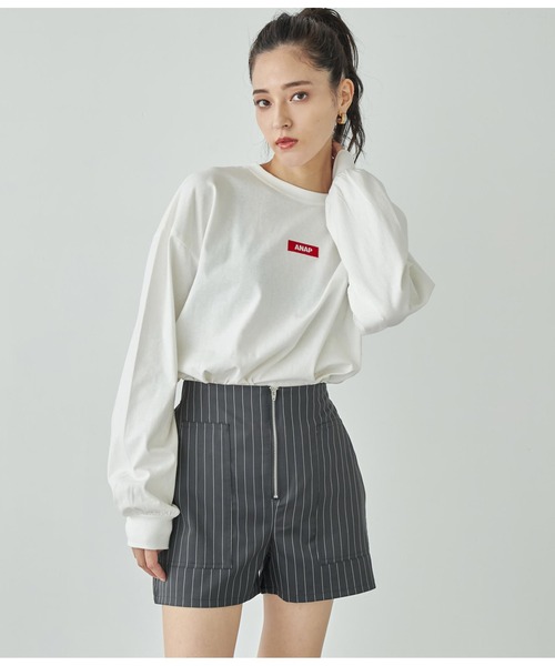 ANAP（アナップ）の「ジップデザインストライプショートパンツ【セットアップ対応】（その他パンツ・レディース・ブラウン/オフホワイト/スミクロ・FREE）」の22枚目の写真