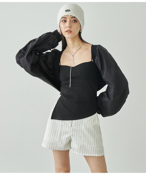 ANAP（アナップ）の「ジップデザインストライプショートパンツ【セットアップ対応】（その他パンツ・レディース・ブラウン/オフホワイト/スミクロ・FREE）」の18枚目の写真