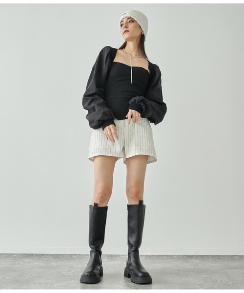 ANAP（アナップ）の「ジップデザインストライプショートパンツ【セットアップ対応】（その他パンツ・レディース・ブラウン/オフホワイト/スミクロ・FREE）」の21枚目の写真