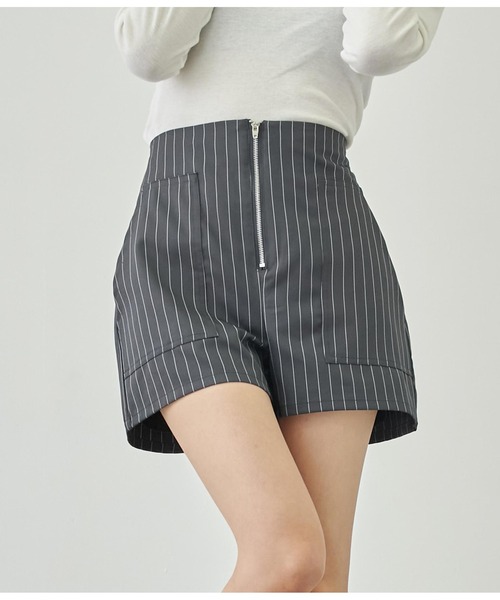 ANAP（アナップ）の「ジップデザインストライプショートパンツ【セットアップ対応】（その他パンツ・レディース・ブラウン/オフホワイト/スミクロ・FREE）」の11枚目の写真