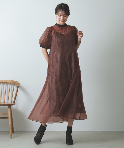 Kana ドレス レース バックオープン ティアドロップ ワンピース