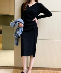 カシュクールニットワンピース